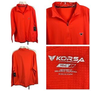 NWT Men's‎ Korsa Accelerate 1/2 Zip 2.0 Stretch Zipper Pockets Running Wear 0117